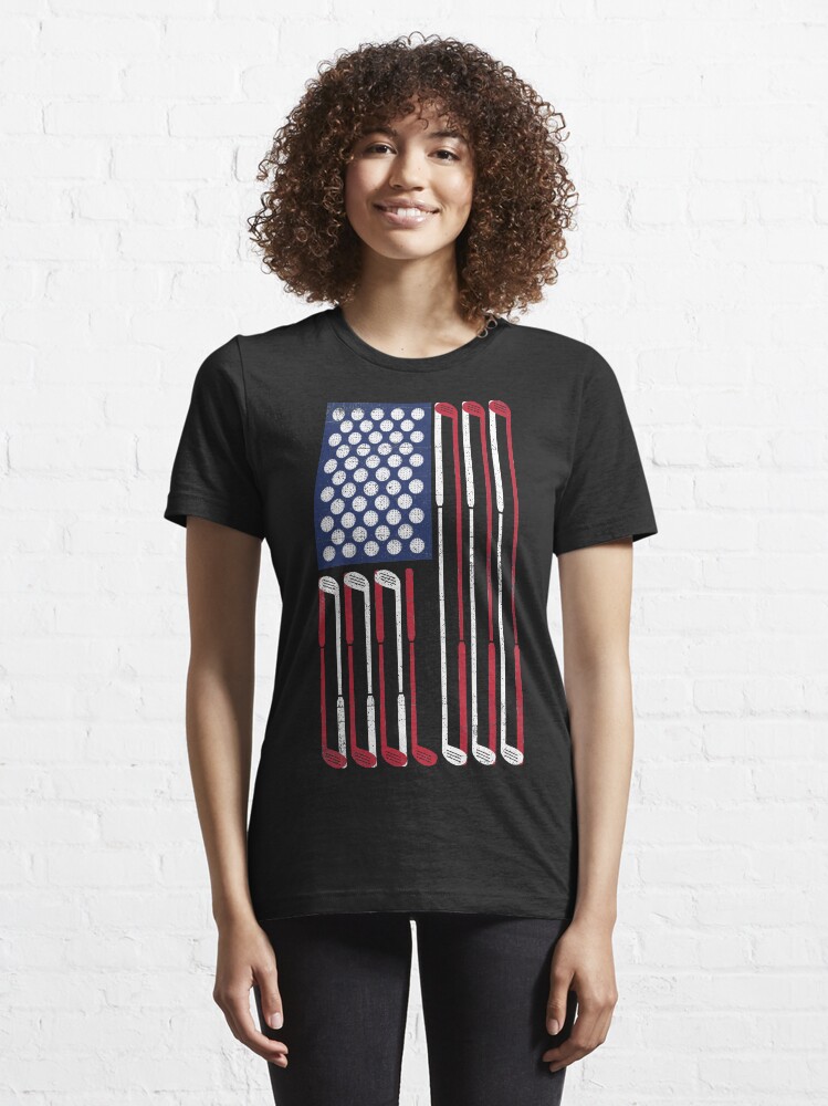 Alternate view of Vintage Flag > US Flag Made of Golf Balls + Clubs > Cool Golf Essential T-Shirt