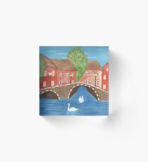 The Cozy Village Acrylic Block