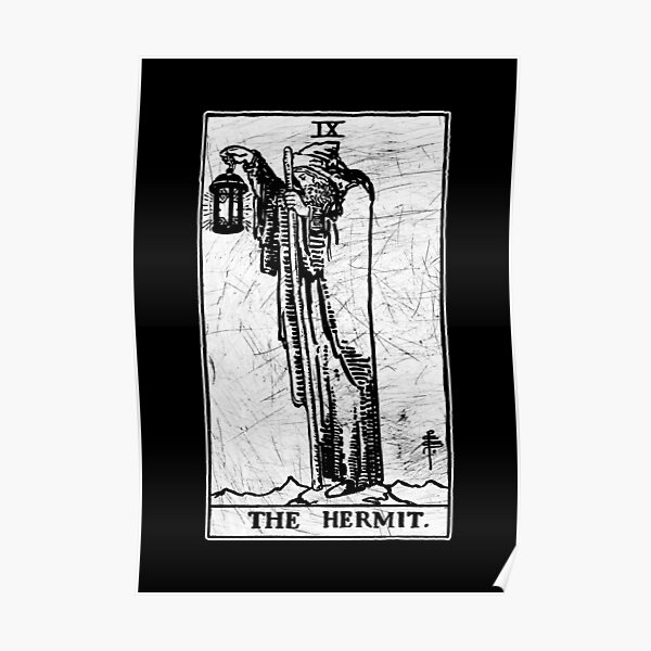 The Hermit Tarot Card - Major Arcana - fortune telling - occult Poster
