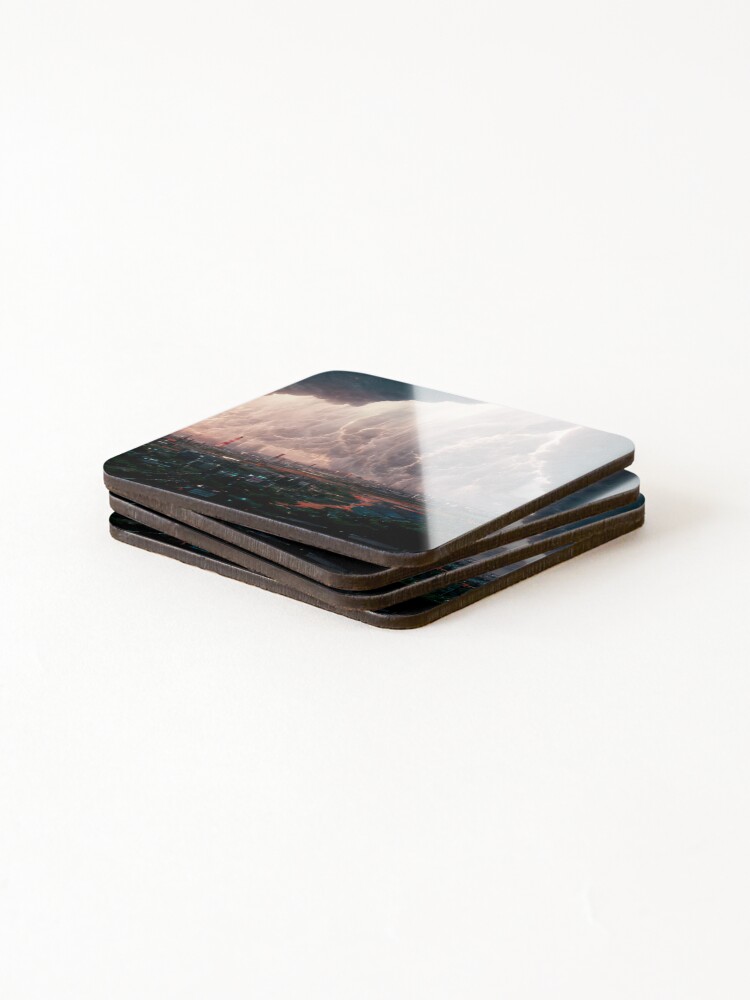 Thumbnail 4 of 5, Coasters (Set of 4), Thunderstorm designed and sold by RicoInStudios.