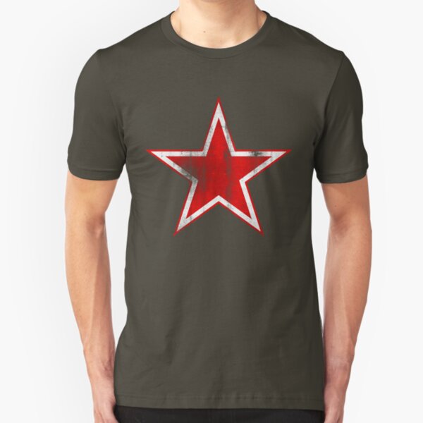 Vintage Soviet Russian Retro Red Star T-Shirts Slim Fit T-Shirt