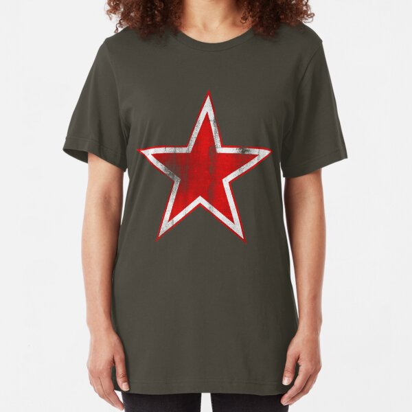 Vintage Soviet Russian Retro Red Star T-Shirts Slim Fit T-Shirt