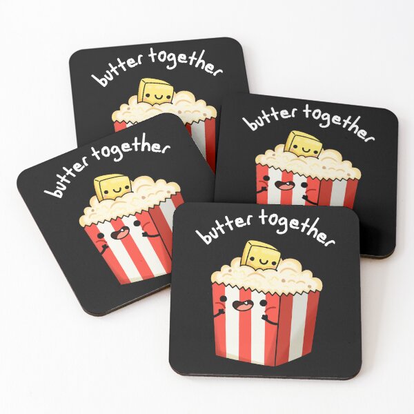 Item preview, Butter Together Funny Popcorn Puns (Dark BG) designed and sold by punnybone.