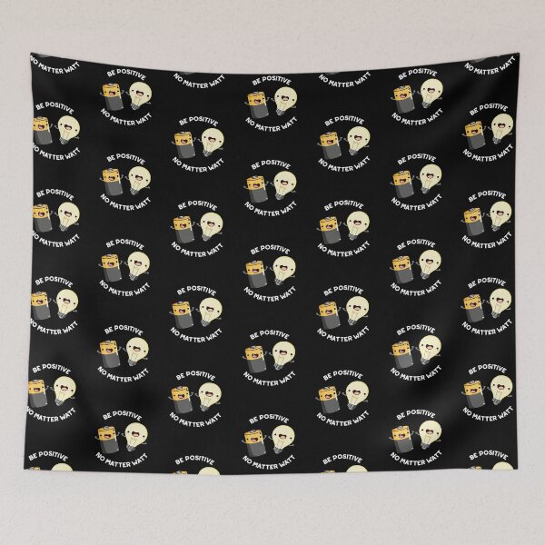 Item preview, Be Positive No Matter Watt Positive Science Puns (Dark BG) designed and sold by punnybone.