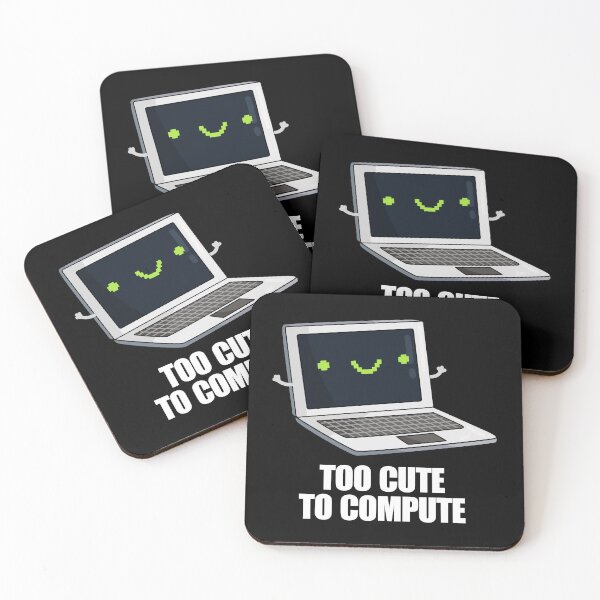 Item preview, Too Cute To Compute Funny Computer Puns (Dark BG) designed and sold by punnybone.