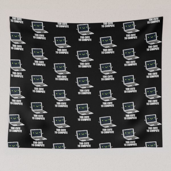 Item preview, Too Cute To Compute Funny Computer Puns (Dark BG) designed and sold by punnybone.