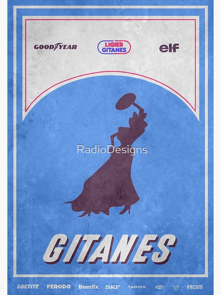 Ligier Gitanes J S 11 cutout view vintage poster