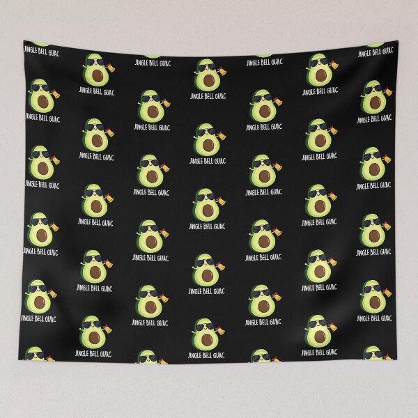 Item preview, Jingle Bell Guac Christmas Funny Guacamole Puns (Dark BG) designed and sold by punnybone.