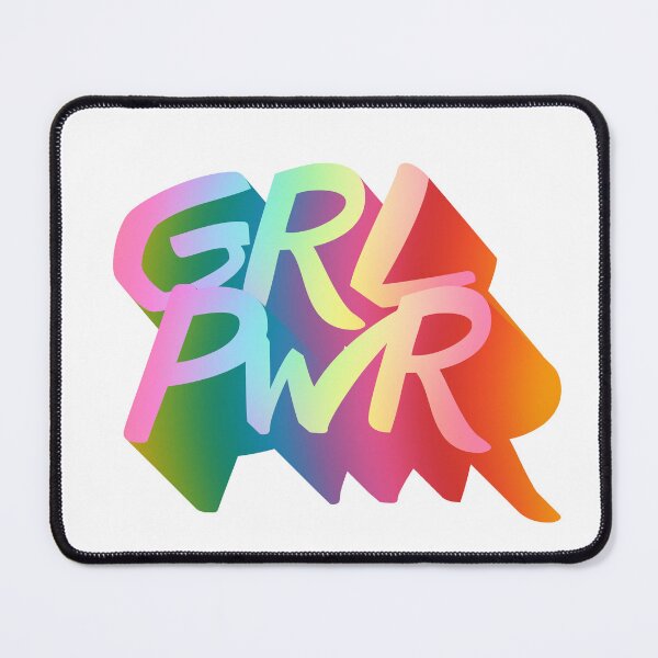 Item preview, GRL PWR Colorful Spectrum Extruded Long Shadow Bold Typography Girl Power Quote designed and sold by Cawaiico.