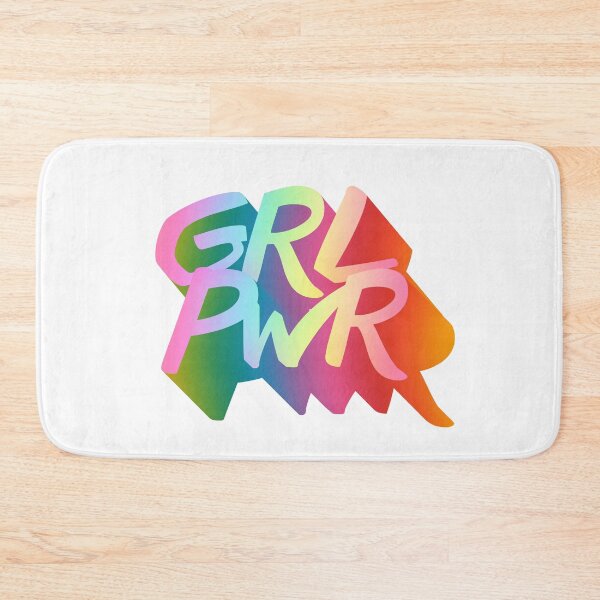 Item preview, GRL PWR Colorful Spectrum Extruded Long Shadow Bold Typography Girl Power Quote designed and sold by Cawaiico.