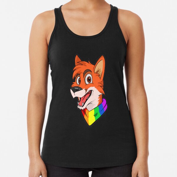 Gay Pride Bandanna Fox Racerback Tank Top