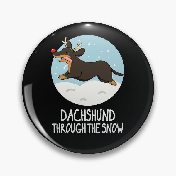 Item preview, Dachshund Through The Snow Funny Christmas Puns (Dark BG) designed and sold by punnybone.
