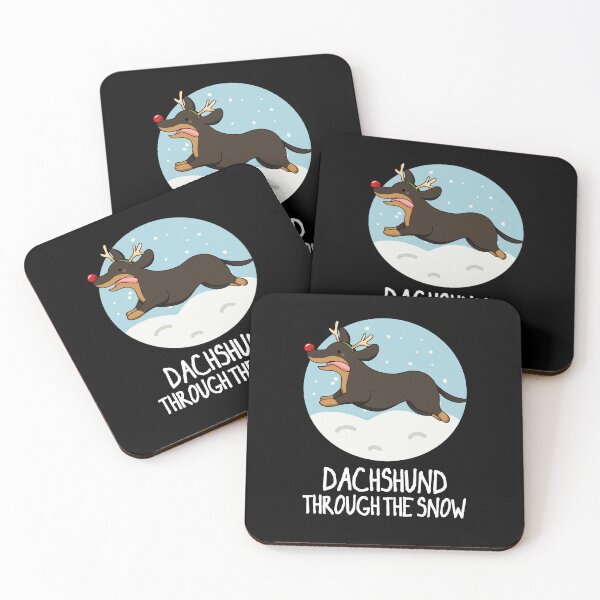 Item preview, Dachshund Through The Snow Funny Christmas Puns (Dark BG) designed and sold by punnybone.