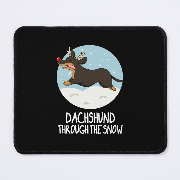 Item preview, Dachshund Through The Snow Funny Christmas Puns (Dark BG) designed and sold by punnybone.