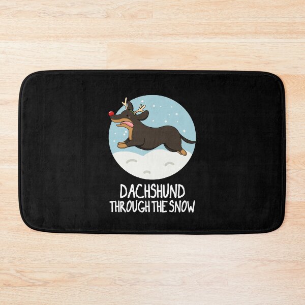 Item preview, Dachshund Through The Snow Funny Christmas Puns (Dark BG) designed and sold by punnybone.