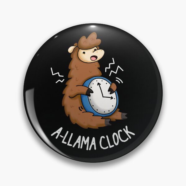 Item preview, A-llama Clock Funny Llama Puns (Dark BG) designed and sold by punnybone.
