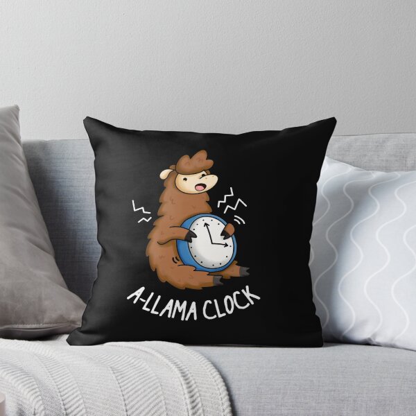 Item preview, A-llama Clock Funny Llama Puns (Dark BG) designed and sold by punnybone.