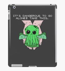 It's dangerous to go alone! Take this baby cthulhu. iPad Case/Skin