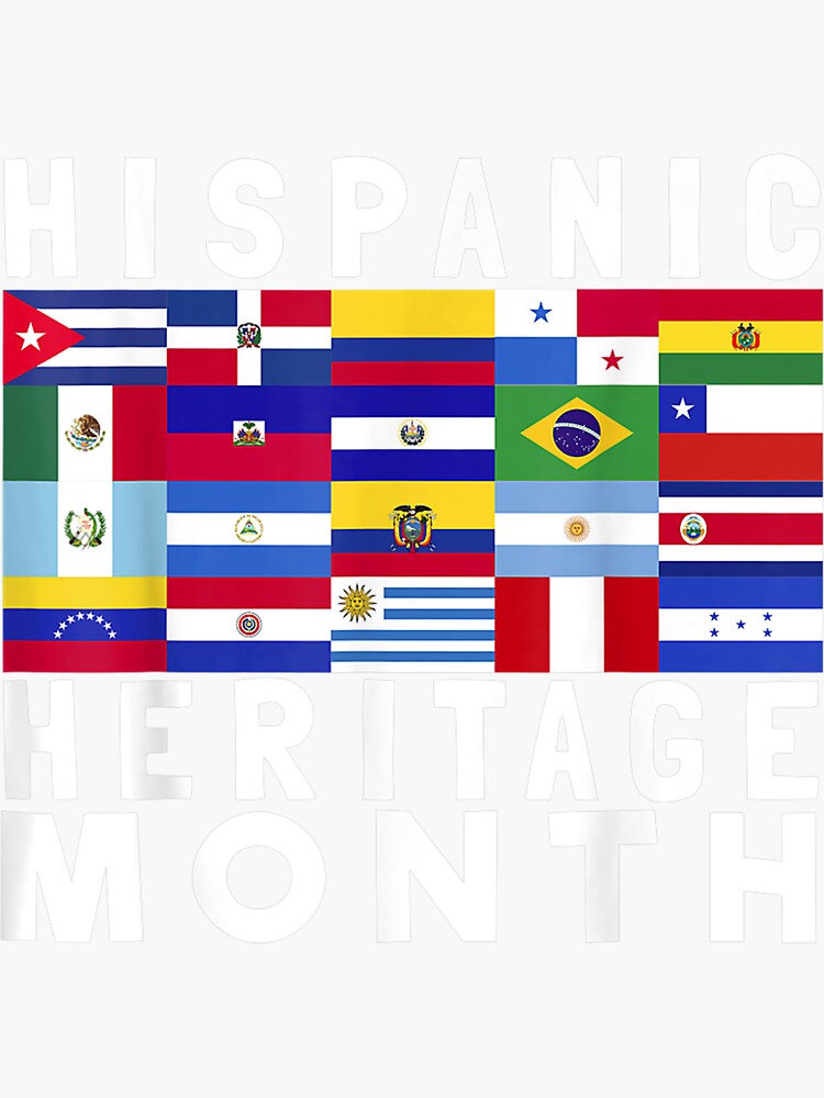 Latino American Hispanic Heritage Month Latin Flags 2021 Sticker For