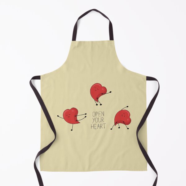 Item preview, Open your heart illustration with red cartoon character doing yoga designed and sold by SooperYela.