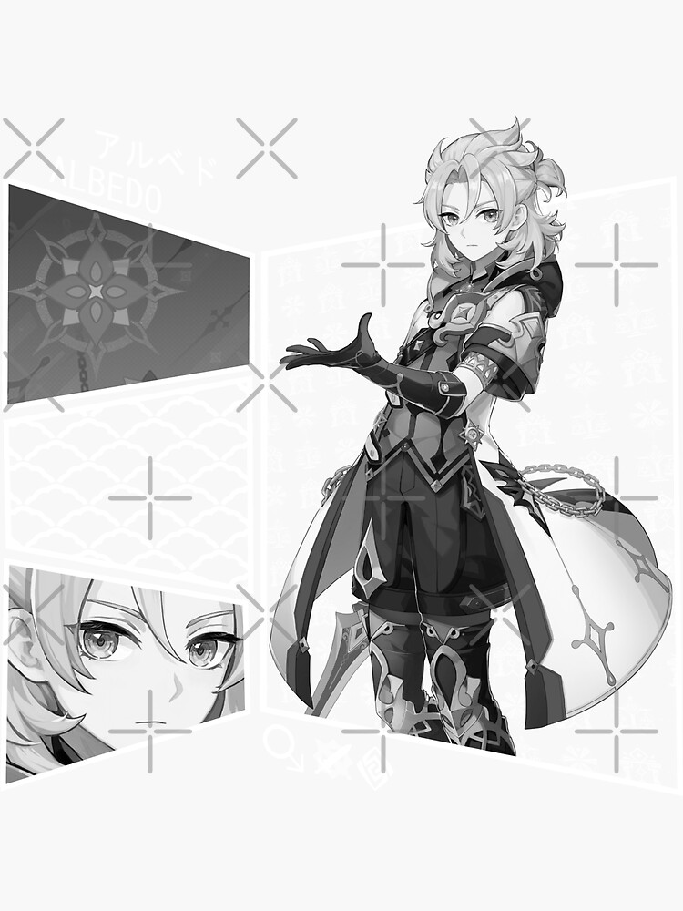  albedo genshin impact lore sticker for sale by b love redbubble