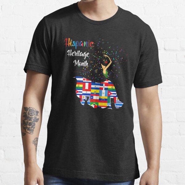 Hispanic Heritage Month Dancing Woman Latin American Flags Essential T- Shirt for Sale by ZaruckiJami