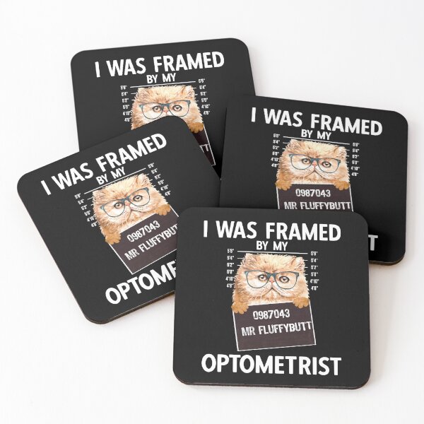 Item preview, Ginger Persian Cat with Eyeglasses - I Was Framed Optometry Quote designed and sold by Primroaddesigns.