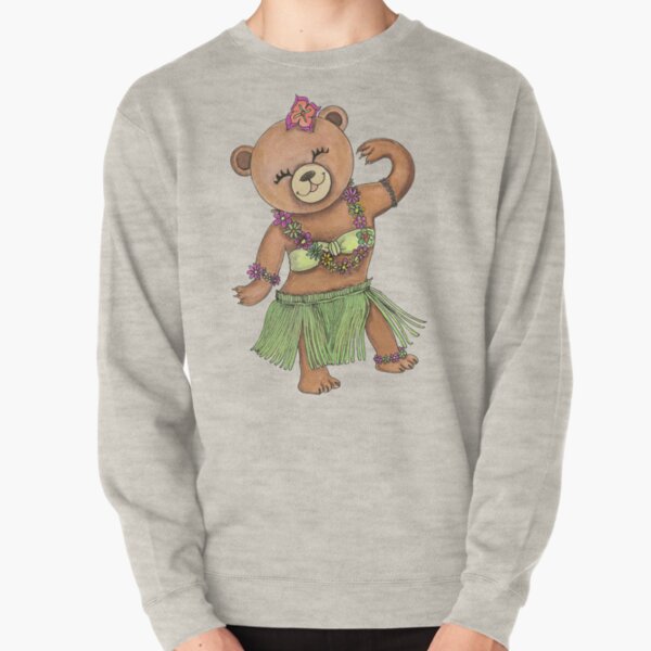 Teddy Bear Hula Girl Pullover Sweatshirt