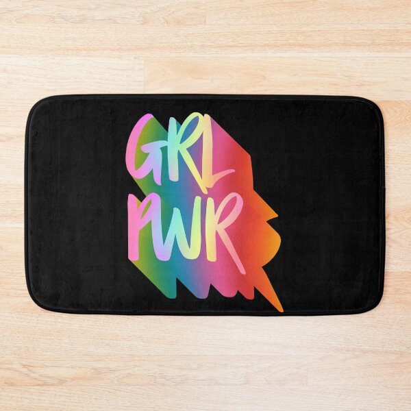 Item preview, GRL PWR Colorful Spectrum Extruded Long Shadow Brushstroke Typography Girl Power Quote designed and sold by Cawaiico.