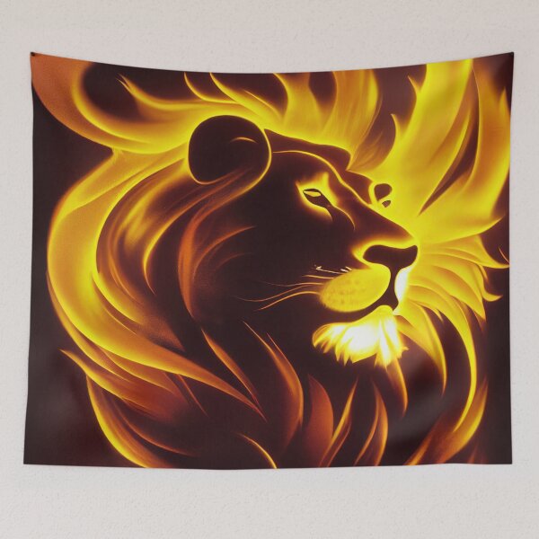 Item preview, Flaming Lion Print designed and sold by ThePurpleMelon.