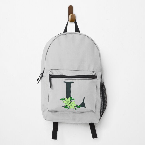 Item preview, Green floral L monogram designed and sold by Coffee Lifestyle.
