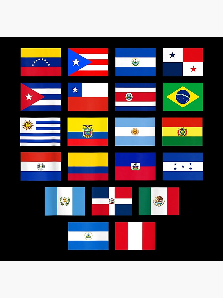 All Latin American Flags National Hispanic Heritage Month Poster For   Flat,750x,075,f Pad,750x1000,f8f8f8 