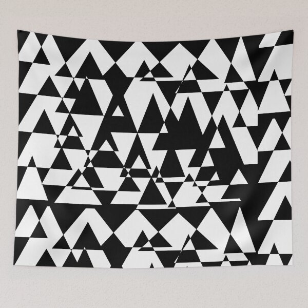 Item preview, black and white abstract collage of triangles designed and sold by BigRonny.