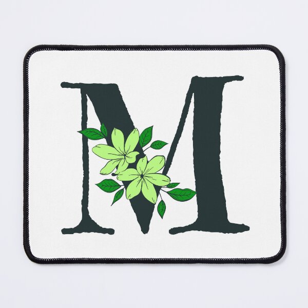 Item preview, Green floral M monogram designed and sold by Lyssarien.