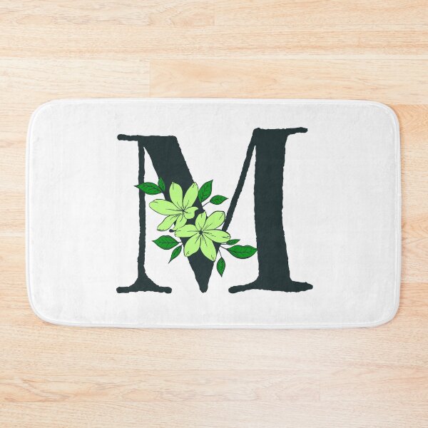 Item preview, Green floral M monogram designed and sold by Coffee Lifestyle.