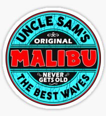 SURFING MALIBU CALIFORNIA SURF SURFER SURFBOARD WAX UNCLE SAM Sticker