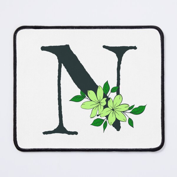 Item preview, Green floral N monogram designed and sold by Coffee Lifestyle.