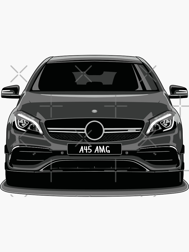 "Front view A45 - vector drawing" Sticker for Sale by yohannlp | Redbubble