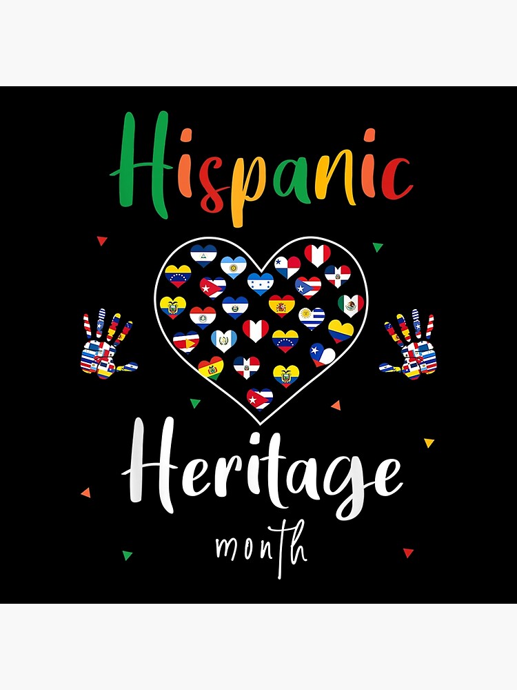 Hispanic Heritage Month Hands Latino Country Flags Heart Poster For Sale By Nevaehburton 0321