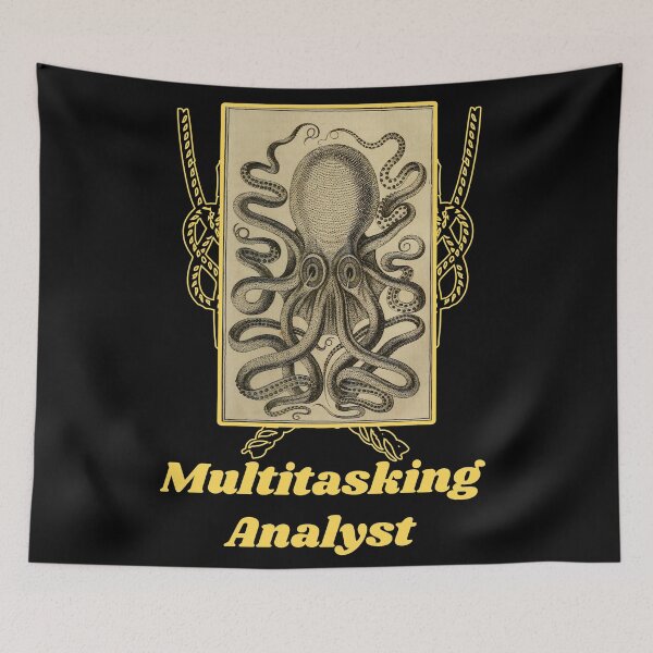Item preview, 'Multitasking Analyst' Old Book Octopus Graphic - Funny Quotes Designs for T-shirts, stickers and other accessories designed and sold by Ridiculam Toga.