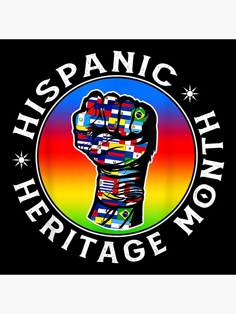 Hispanic Heritage Month Colorful Countries Flags Latinx Hand Poster For Sale By Nevaehburton 9051