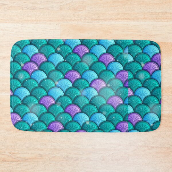 Item preview,  Teal Green, Blue  and Pink Sparkle Mermaid Scales pattern designed and sold by Tema EL.