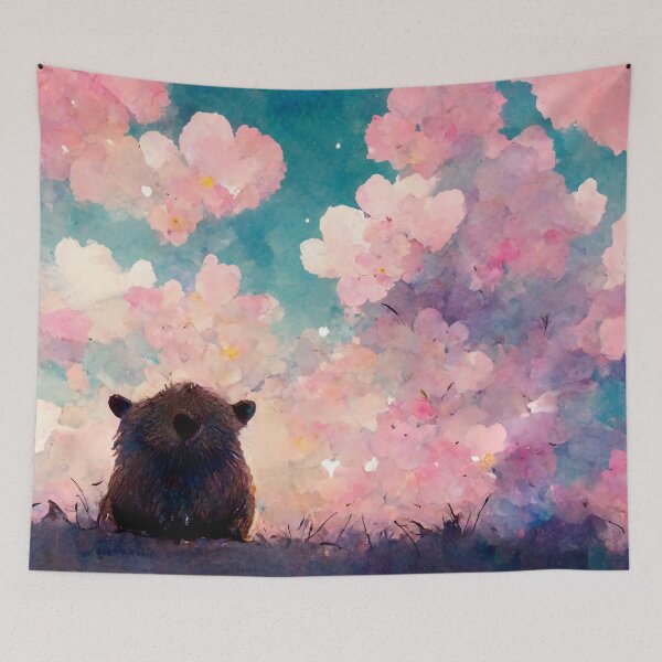 Aperçu de l'œuvre Peinture Capybara Regardant Le Ciel créée et vendue par Pet Shelter.