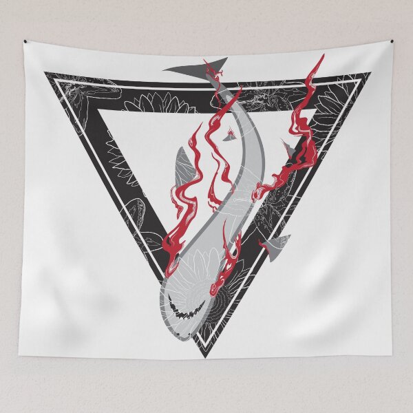 Item preview, stop shark finning floral triangle designed and sold by somatosis.