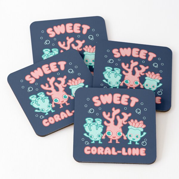 Item preview, Sweet Coral-line - Kawaii style Sea Creatures Pun - Funny Dad Joke designed and sold by WeirdPunderful.