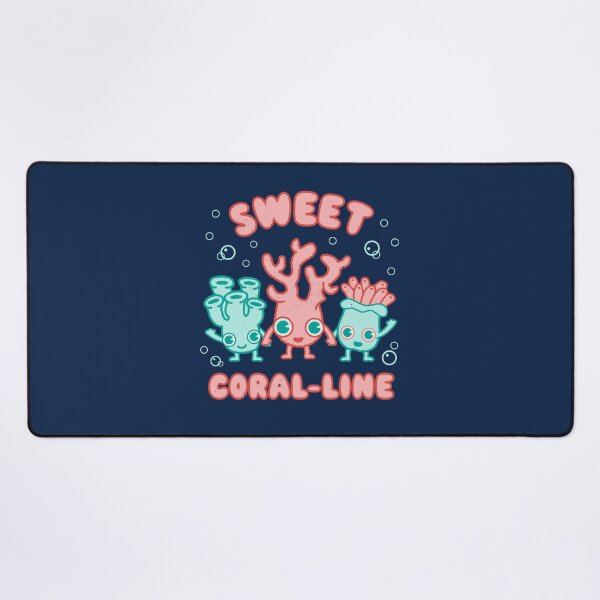 Item preview, Sweet Coral-line - Kawaii style Sea Creatures Pun - Funny Dad Joke designed and sold by WeirdPunderful.