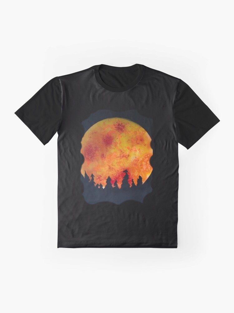 Alternate view of FIERY FULL MOON Graphic T-Shirt