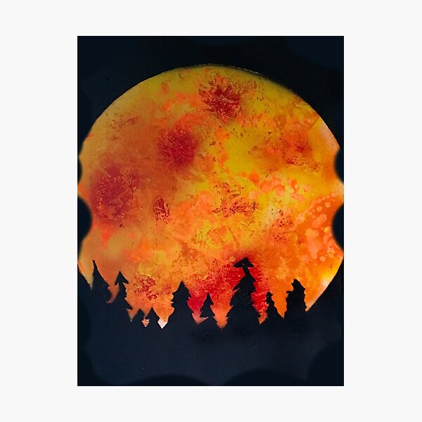FIERY FULL MOON Photographic Print