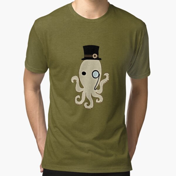 Steampunk Octopus Tri-blend T-Shirt