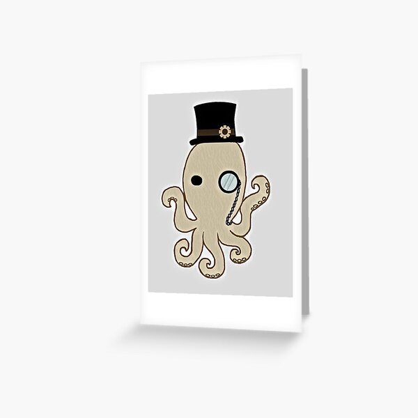 Steampunk Octopus Greeting Card
